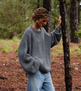 Boyfriend Sweater in Charcoal