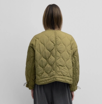 The Kara Jacket | Quilted Zip Jacket- Green