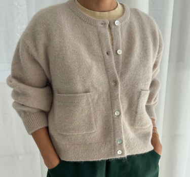 AMÉLIE ALPACA CARDIGAN- SMOKE