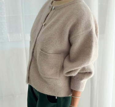 AMÉLIE ALPACA CARDIGAN- SMOKE