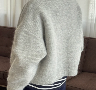 ALPACA ZIP FRONT JACKET- LIGHT GREY