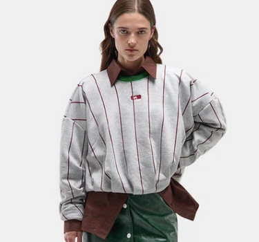 KELLY GREY STRIPED SWEATSHIRT