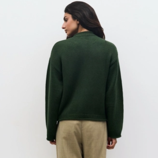 The Hannah Cardigan | Chunky Drop Shoulder Cardigan Green