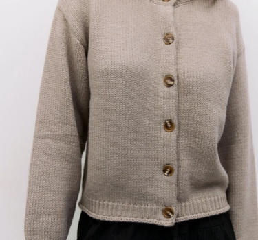 The Hannah Cardigan | Chunky Drop Shoulder Cardigan Taupe