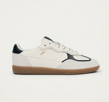 TB.490 RIFE GRAIN WHITE BLACK LEATHER SNEAKERS