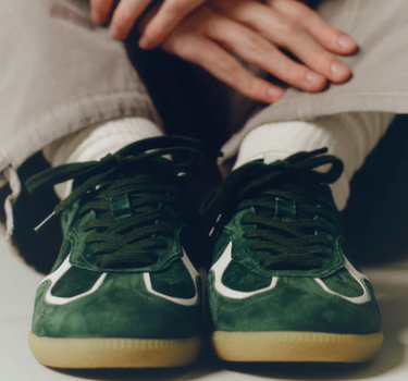 TB.490 RIFE FOREST GREEN LEATHER SNEAKERS