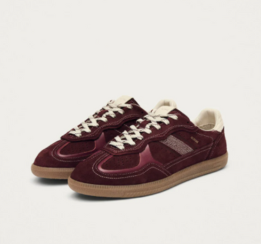 TB.490 RIFE BURGUNDY CREAM LEATHER SNEAKERS