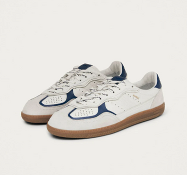 TB.490 RIFE GRAIN WHITE NAVY LEATHER SNEAKERS