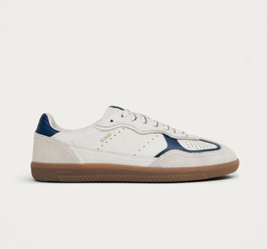 TB.490 RIFE GRAIN WHITE NAVY LEATHER SNEAKERS