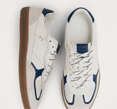 TB.490 RIFE GRAIN WHITE NAVY LEATHER SNEAKERS