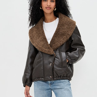 Icon Status Faux Leather Puffer