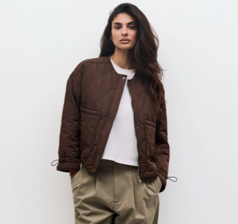 The Kara Jacket | Quilted Zip Jacket- Black