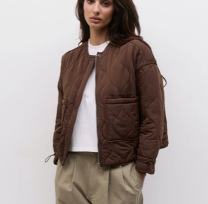 The Kara Jacket | Quilted Zip Jacket- Black