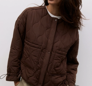 The Kara Jacket | Quilted Zip Jacket- Black