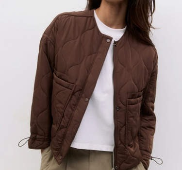 The Kara Jacket | Quilted Zip Jacket- Black