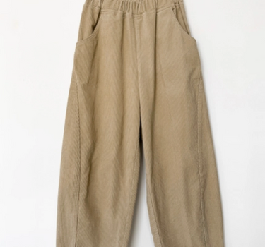 Corduroy Arc Pants-Taupe