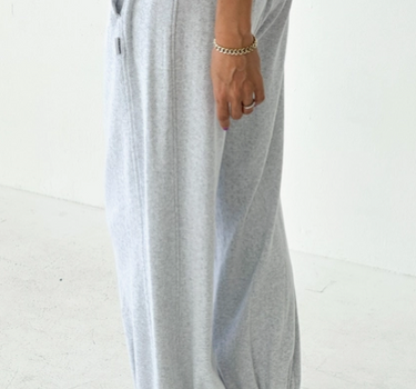 POINTELLE BALLOON PANTS-ICY GREY