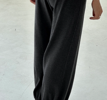 POINTELLE BALLOON PANTS- CHARCOAL