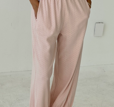 POINTELLE BALLOON PANTS- BABY PINK