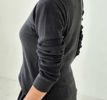 POINTELLE FUNDAMENTAL TEE- CHARCOAL