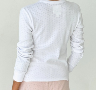 POINTELLE FUNDAMENTAL TEE- SNOW WHITE