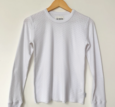 POINTELLE FUNDAMENTAL TEE- SNOW WHITE