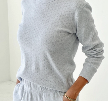 POINTELLE FUNDAMENTAL TEE- ICY GREY