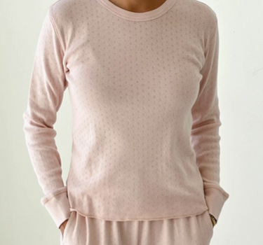 POINTELLE FUNDAMENTAL TEE- BABY PINK
