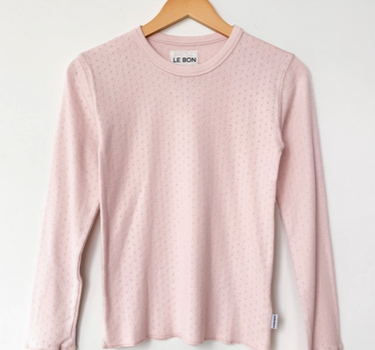 POINTELLE FUNDAMENTAL TEE- BABY PINK