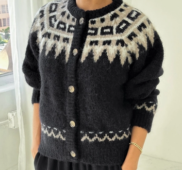 Alpaca Cabin Cardigan- Black