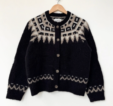 Alpaca Cabin Cardigan- Black