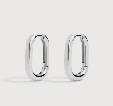 Chain Link Huggies- SILVER