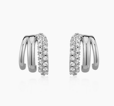 The Multi Piercing Huggies- Silver