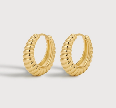 Ridged Marbella Hoops- Gold