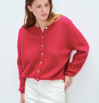 VITO CARDIGAN-- MAGENTA MELANGE