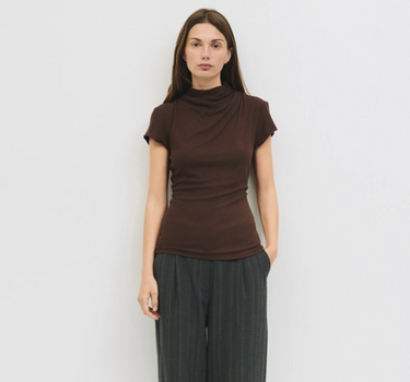 The Marissa Top | Cap Sleeve Mock Cowl Neck Top