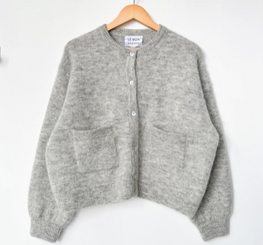 AMÉLIE ALPACA CARDIGAN- Light Grey