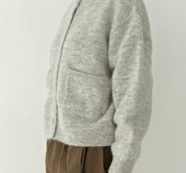 AMÉLIE ALPACA CARDIGAN- Light Grey