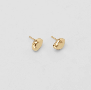 Bean Stud Earrings in Gold