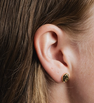 Bean Stud Earrings in Gold