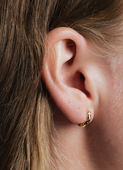 Organic Huggie Hoops in Gold