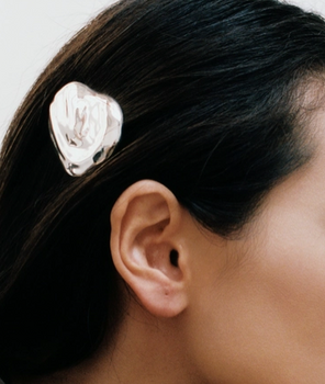 Bean Barrette in Silver