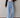 The Linen Crop Racer Stripe Pant - Cornflower