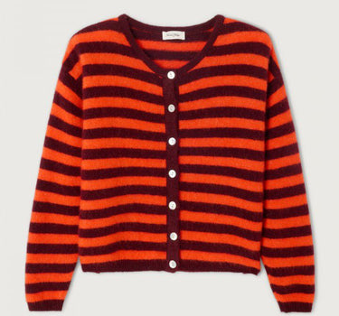 VITO CARDIGAN-- GRENAT RAYE