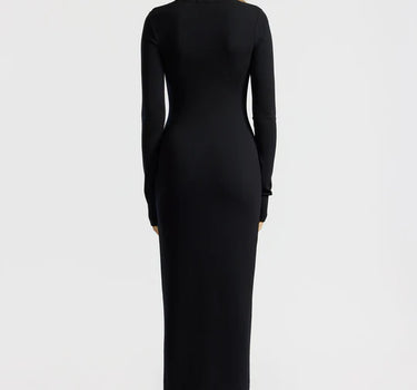 VERONA CREWNECK MAXI DRESS- BLACK