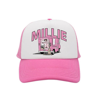 MILLIE TRUCKER HAT PINK/WHITE