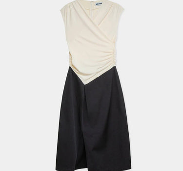 SELENE BLACK & ECRU MIDI DRESS