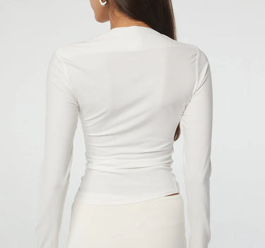 SELMA LONG SLEEVE TOP- WHITE