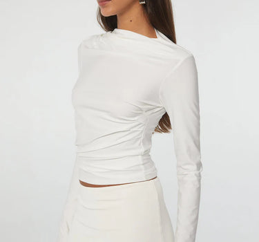 SELMA LONG SLEEVE TOP- WHITE